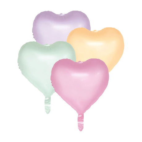 Globos globos de aluminio con corazones de acuarela de 18 pulgadas - 4 piezas.