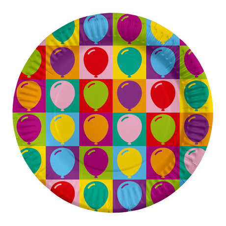 Platos de papel Globos 23cm pop party - 8 uds.