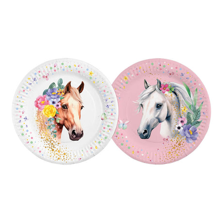 Platos de papel Globos 23cm caballos - 8 uds.
