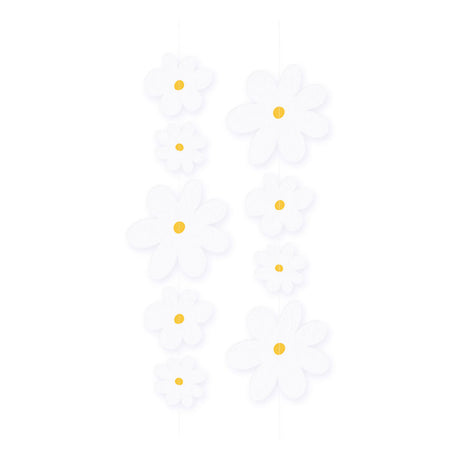 Banderines de papel Globos margaritas - 2m