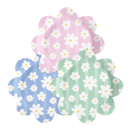Platos de papel Globos 23cm margaritas - 8 uds.