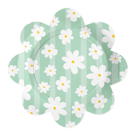 Platos de papel Globos 23cm margaritas - 8 uds.