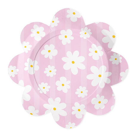 Platos de papel Globos 23cm margaritas - 8 uds.