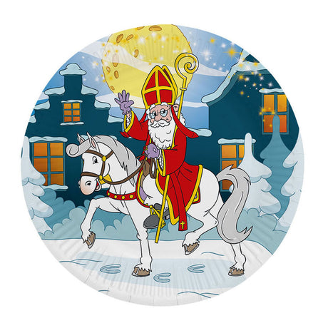 Platos de papel Globos 23cm Sinterklaas - 8 uds.