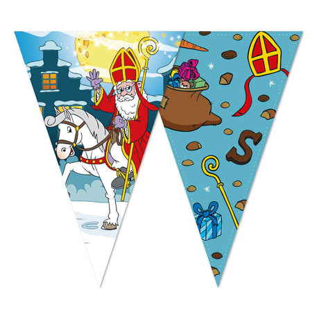 Línea de bandera Globos de dos caras Sinterklaas - 10m