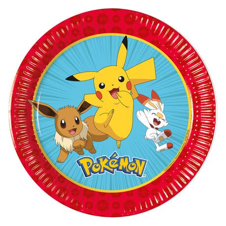 Platos de papel Globos 20cm pokemon de próxima generación - 8 uds.