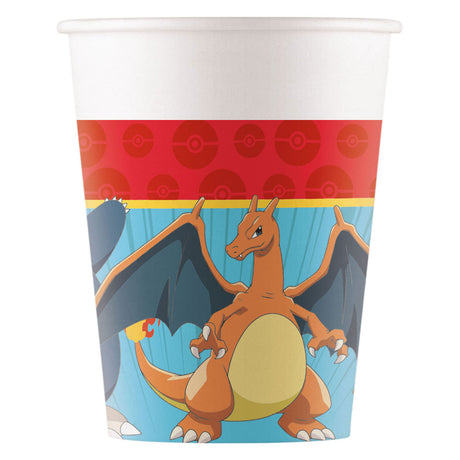 Vasos de papel Globos pokemon 200ml - 8 uds.