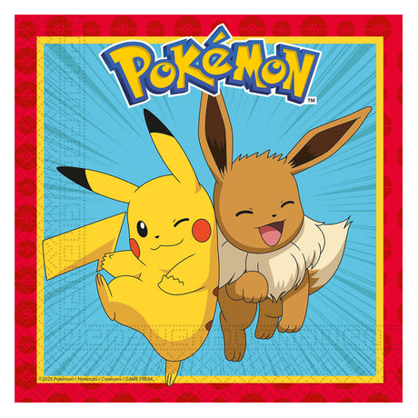 Servilletas de papel Globos 33x33cm pokemon - 20uds.