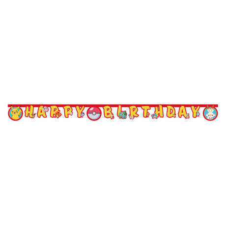 Globos carta guirnalda feliz cumpleaños pokemon