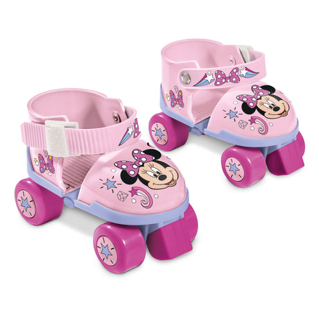 Patines de ruedas Mondo Disney Minnie con set de protección para niños - ajustables y de color rosa.