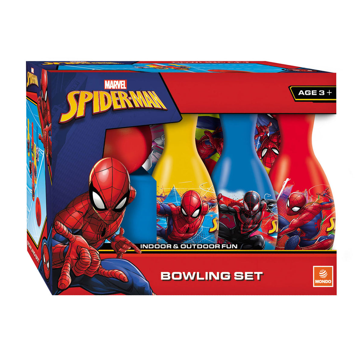 Juego de bolos Mondo Spiderman de juguete - 7 piezas - Plástico - Niño.