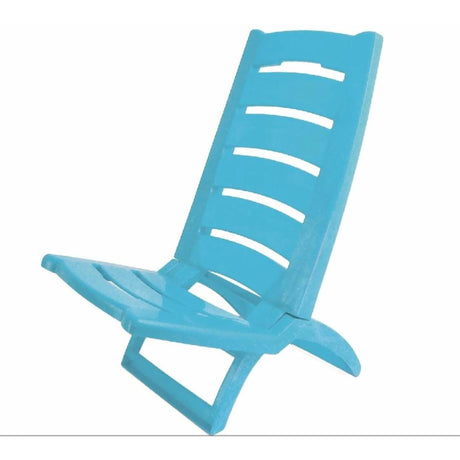 Silla de playa Adriatic plegable de plástico 80x38cm azul