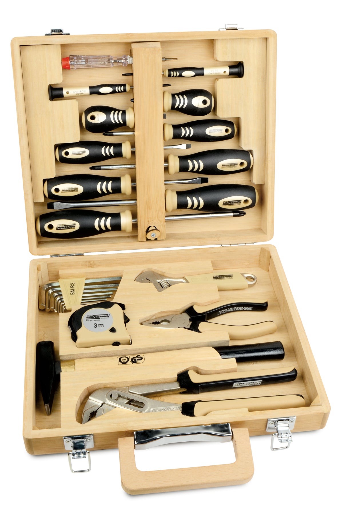 Juego de herramientas Brüder mannesmann en estuche de bambú (hobby) - 29001
