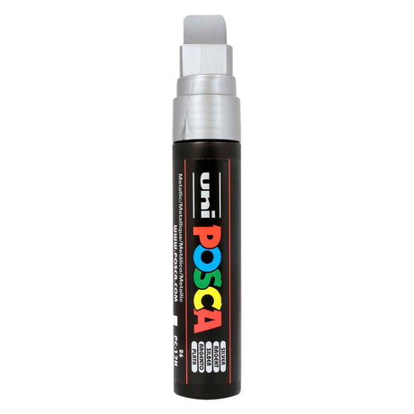 Rotulador de pintura Uni posca plata 17k - punta de bloque 15mm