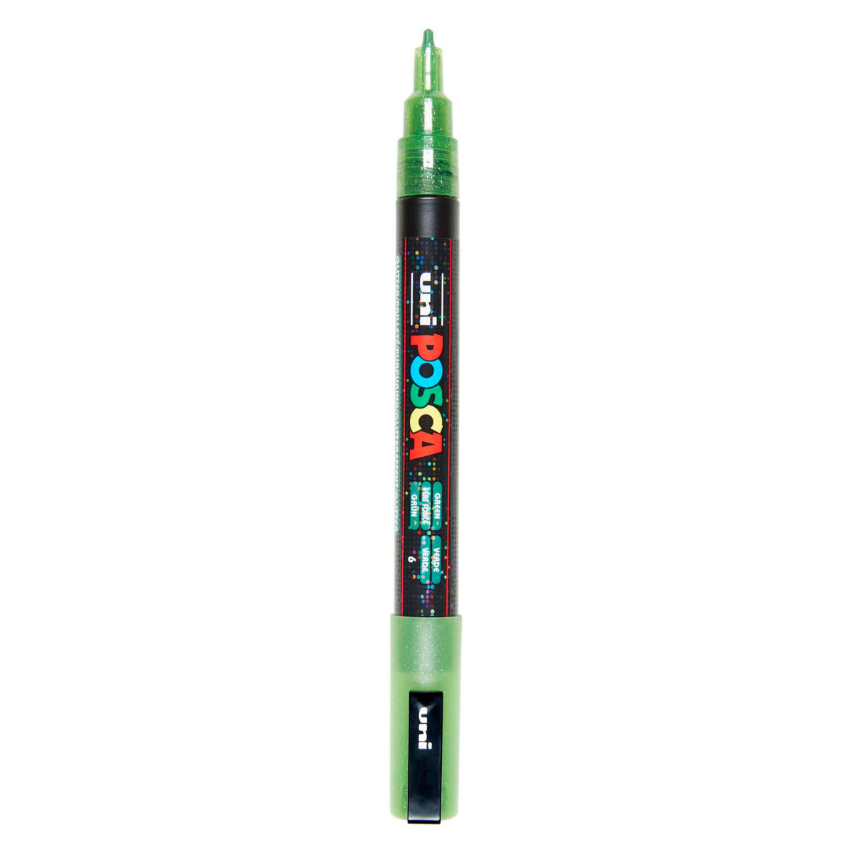 Rotulador Uni posca pc3m con purpurina verde claro - punta redonda hasta 1,3 mm