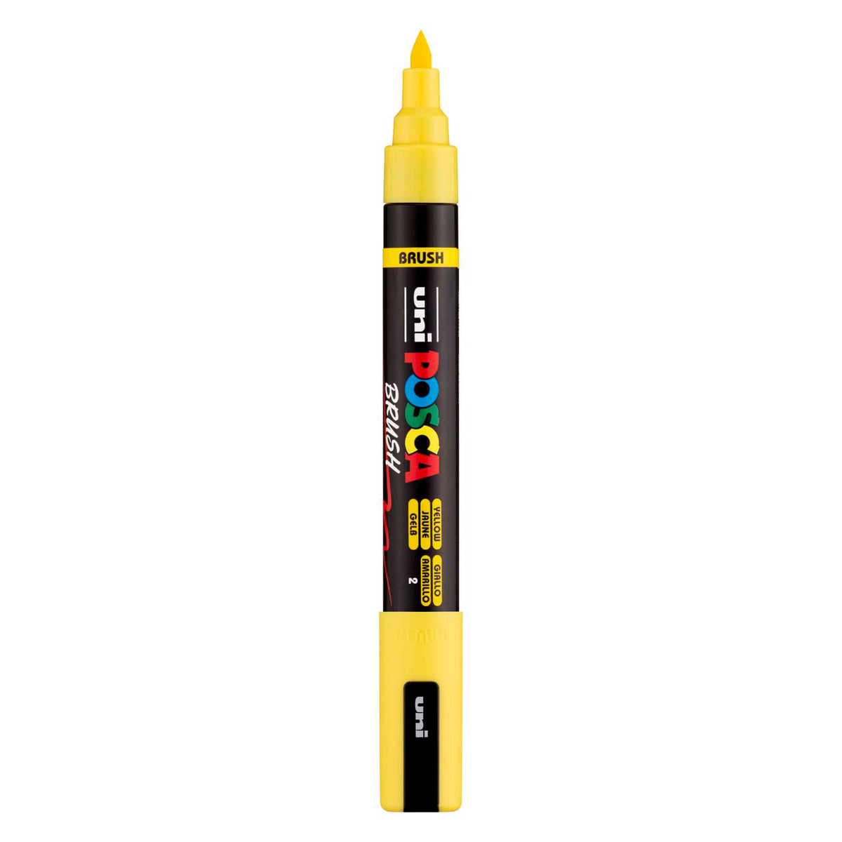 Rotulador pincel uni posca pc5br amarillo - punta pincel 1-4 mm