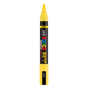 Rotulador pincel uni posca pc5br amarillo - punta pincel 1-4 mm