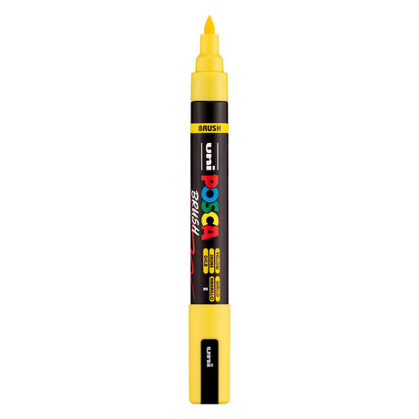 Rotulador pincel uni posca pc5br amarillo - punta pincel 1-4 mm