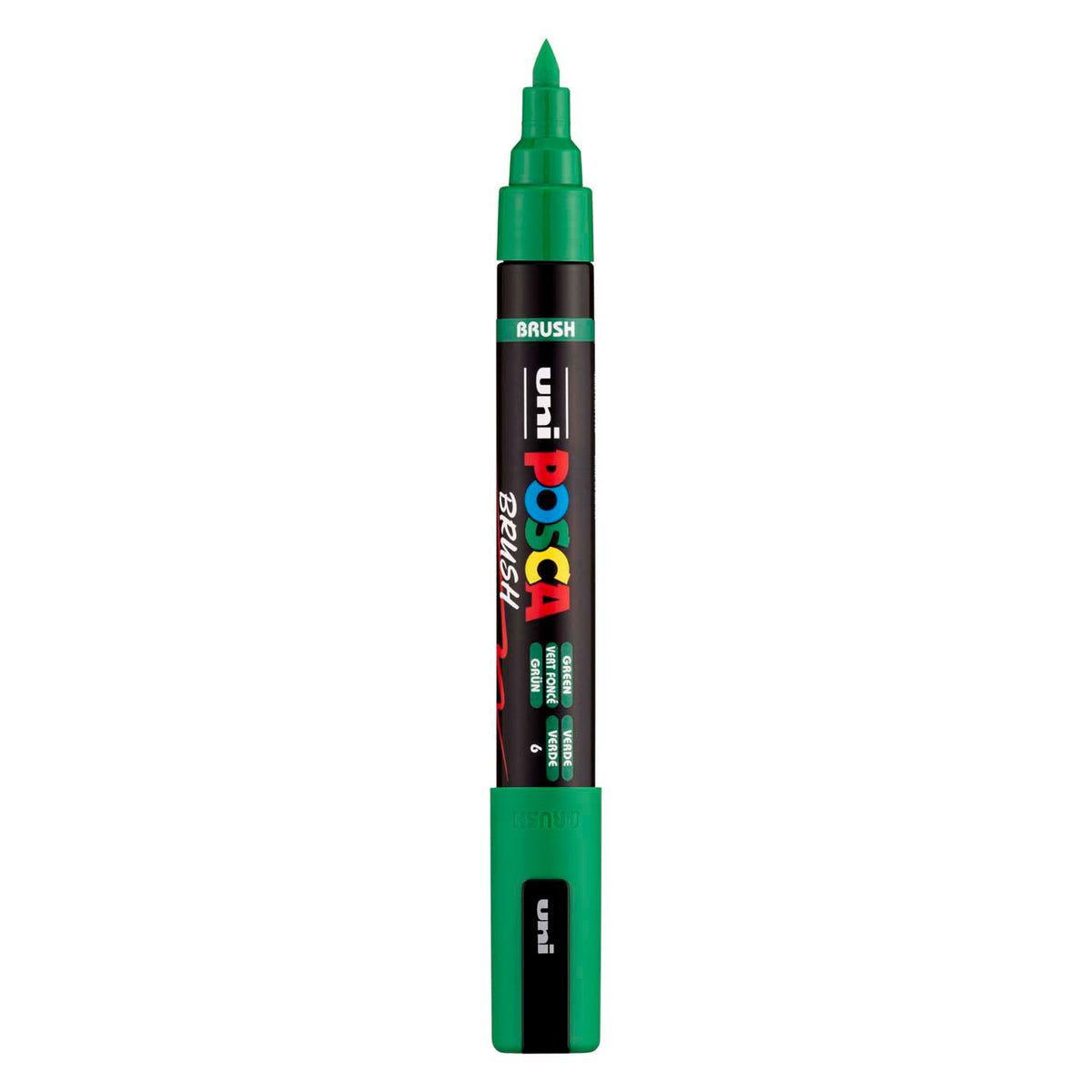 Rotulador pincel uni posca pc5br verde - punta pincel 1-4 mm