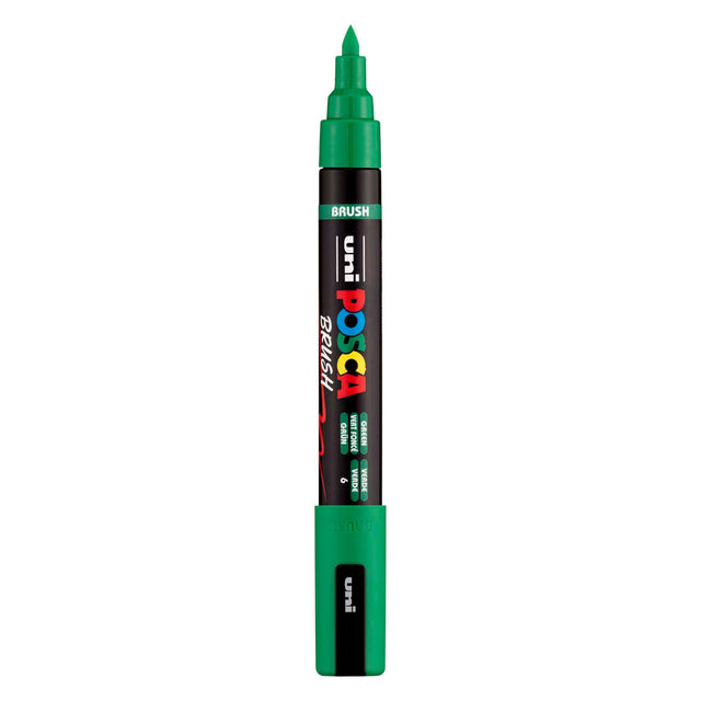 Rotulador pincel uni posca pc5br verde - punta pincel 1-4 mm