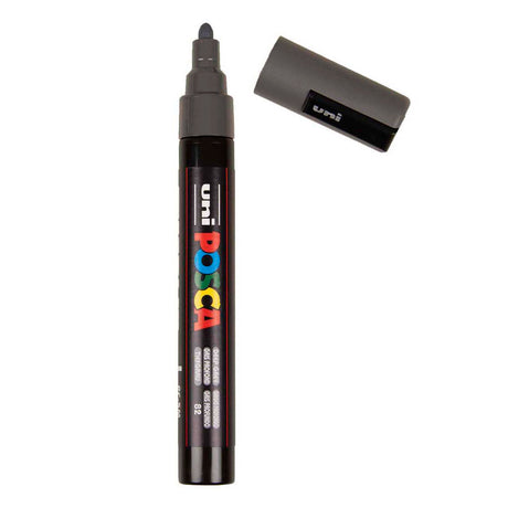 Rotulador uni posca paint pc5m gris intenso - punta cónica 2,5 mm