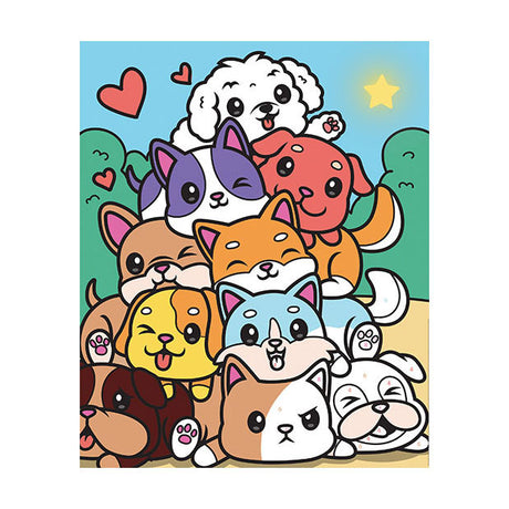 Juego de pintura por números Graine Creative Graine perros - incl. pintura acrílica y pincel