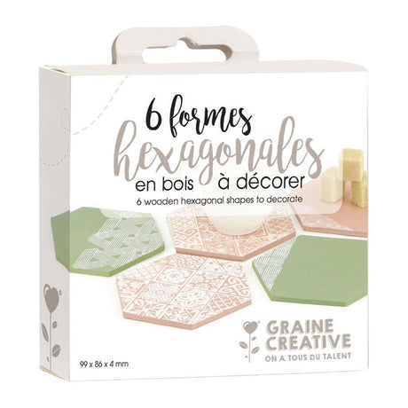 Graine formas hexagonales creativas de madera Graine - 6 piezas.