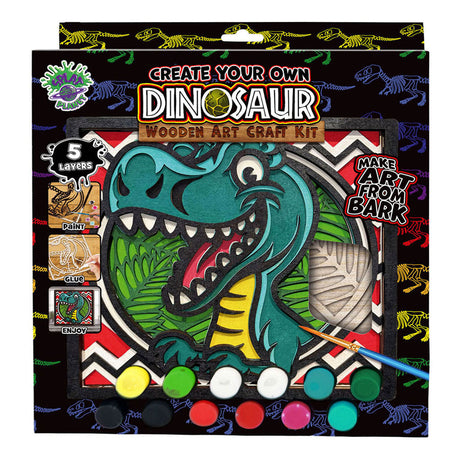 Conjunto de manualidades de dinosaurios con arte en madera Splat planet