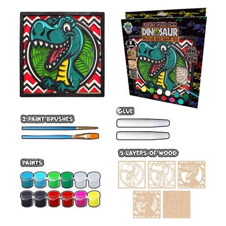 Conjunto de manualidades de dinosaurios con arte en madera Splat planet