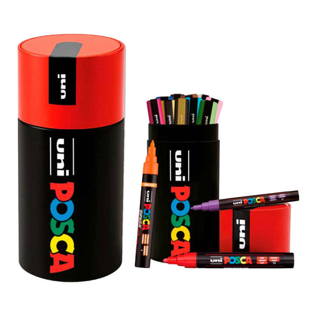 Juego de tubos marcadores de pigmento Uni posca - 13 piezas.