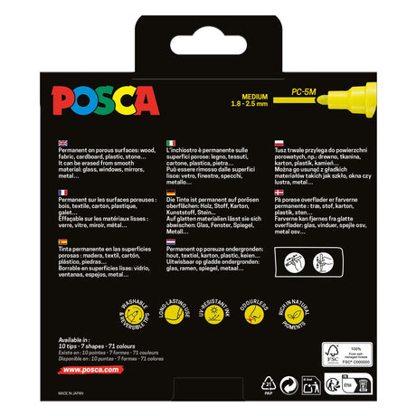 Juego de rotuladores uni posca pc5m tonos verdes - 8 uds.
