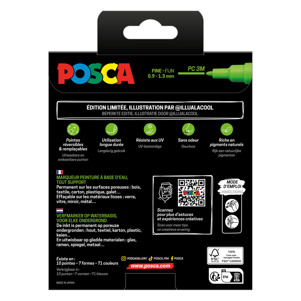 Juego de rotuladores uni posca pc3m colores frutales - 8 uds.