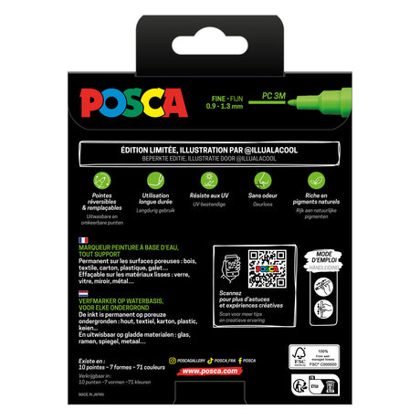 Juego de rotuladores uni posca pc3m colores frutales - 8 uds.