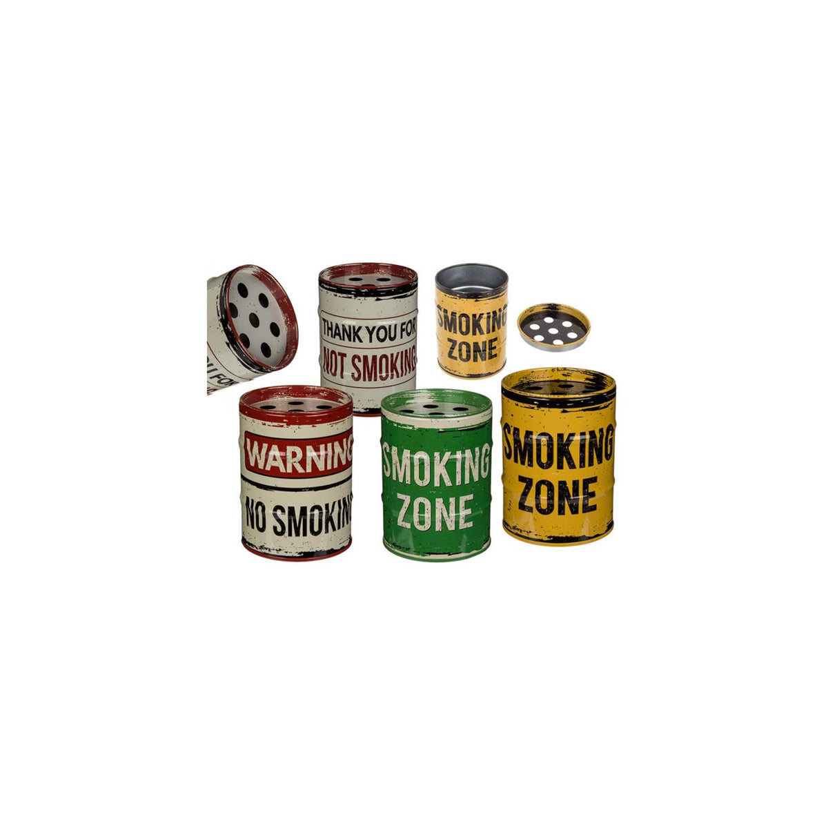 Ootb cenicero de metal barril de aceite ã˜7,5 cm 4 culos.