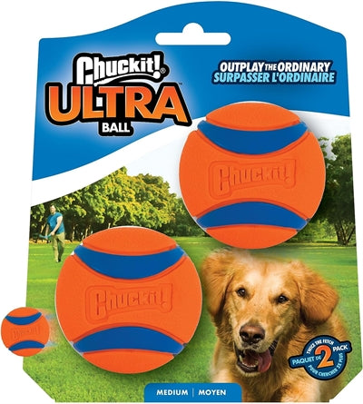 ¡Chúchalo! ultra ball - pelota para perros - goma - flotante - talla m - 6 cm - naranja - 2 piezas