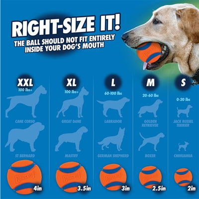 ¡Chúchalo! ultra ball - pelota para perros - goma - flotante - talla m - 6 cm - naranja - 2 piezas