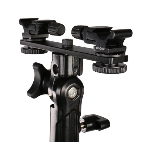 Soporte basculante de montaje doble Falcon Eyes + 2 x zapata cld-14a