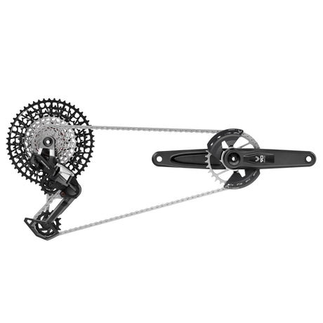 Grupo Sram eagle 90 dub t-type que incluye: cambio trasero, bielas, casete de cadena gx de 170 mm de ancho 10-52