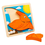 Bigjigs rompecabezas de madera con forma de pterodáctilo - 4 piezas.