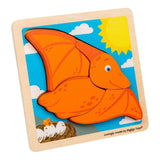 Bigjigs rompecabezas de madera con forma de pterodáctilo - 4 piezas.