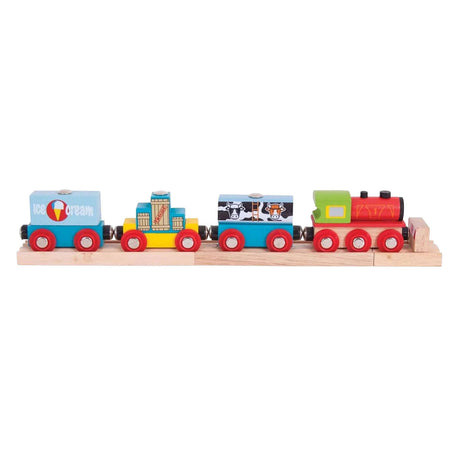 Tren de mercancías de madera Bigjigs - 9 uds.