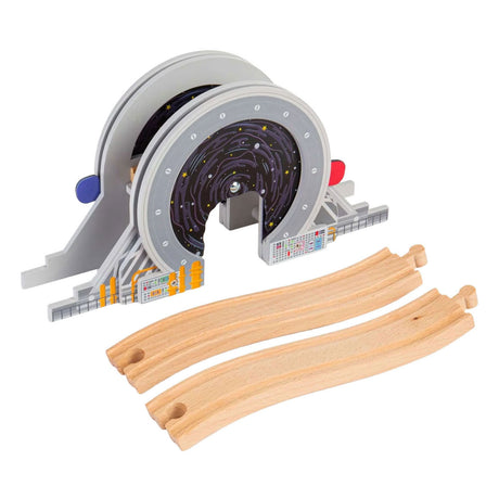 Rieles de madera Bigjigs - puente espacial