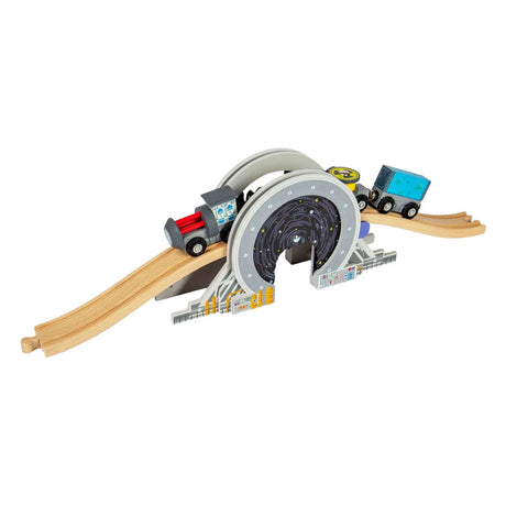 Rieles de madera Bigjigs - puente espacial