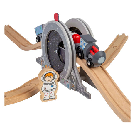 Rieles de madera Bigjigs - puente espacial