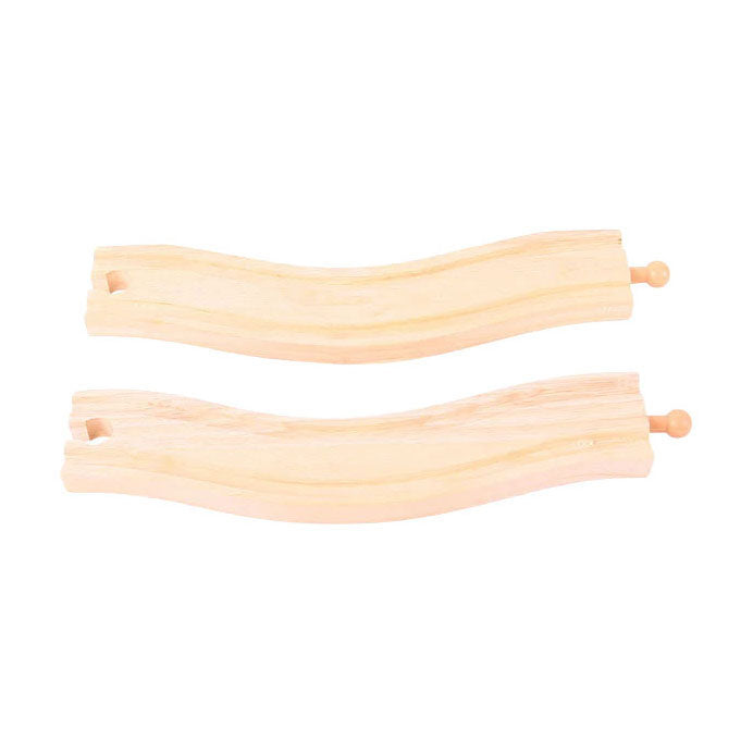 Rieles de madera Bigjigs - rieles curvos - 2 uds.