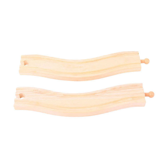Rieles de madera Bigjigs - rieles curvos - 2 uds.