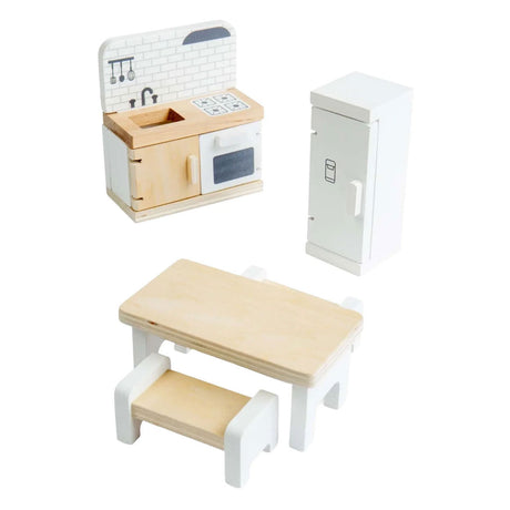 Muebles de cocina para casa de muñecas de madera Bigjigs - 5 piezas.