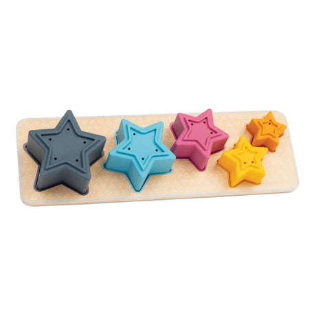 Bigjigs rompecabezas de madera con forma de estrellas - 5 piezas.