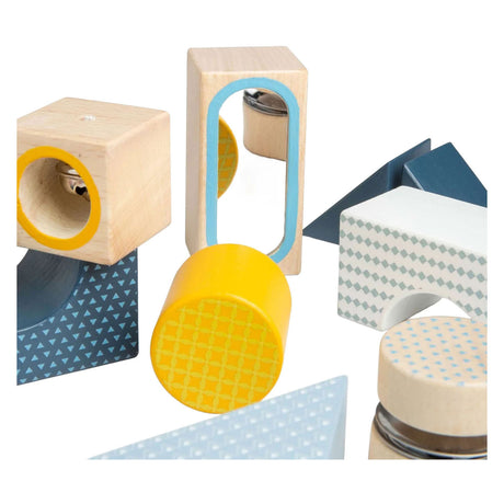 Bloques sensoriales de madera Bigjigs - 14 uds.