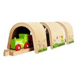 Túnel de tren de madera Bigjigs - 3 piezas.